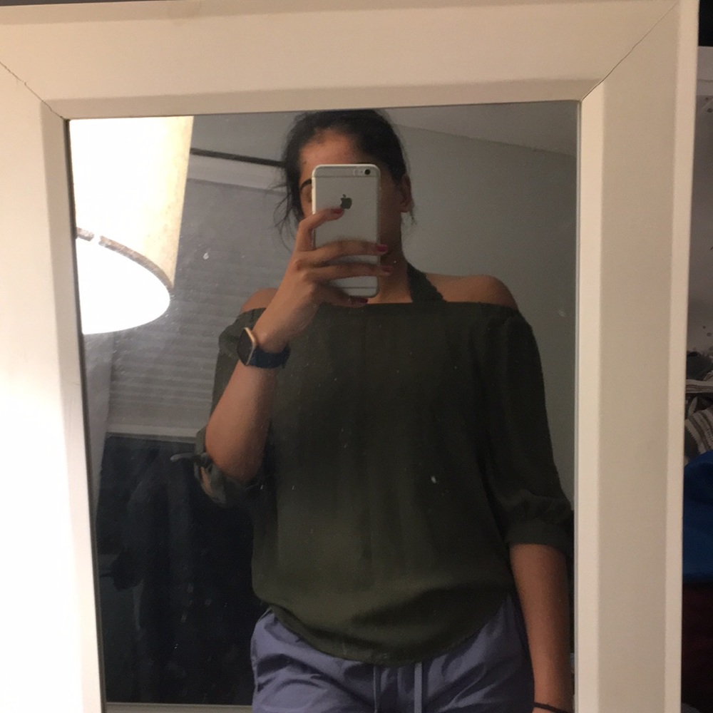 Kohl’s off-the-shoulder Olive Green Top